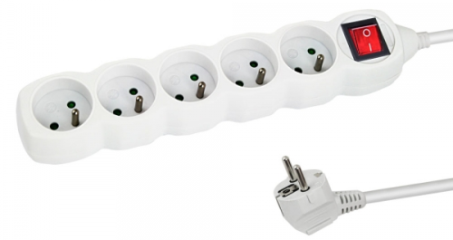 Listwa zasilająca Esperanza ELK214W 5 Gniazd Włącznik 1,5 metra Biała