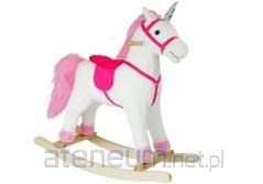 Koń na biegunach Jednorożec biały 74cm 2252 Lean Toys