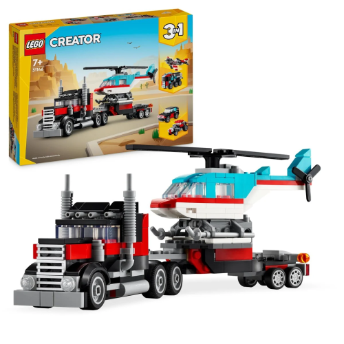 LEGO 31146 Creator 3 w 1 Ciężarówka z platformą i helikopterem