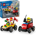 LEGO 60458 City Zestaw wyścigówek: pizza kontra wóz strażacki