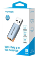 Adapter USB Vention CUAH0, USB-A 3.1 męski do USB-C żeński (szary)