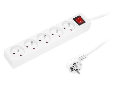 Przedłużacz sieciowy PR-570WSP 5-Gniazd z uziemieniem+wyłącznik 3m 3x1,5mm