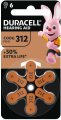 Bateria Do Aparatów Słuchowych Duracell ActivAir 312 PR41 6szt.