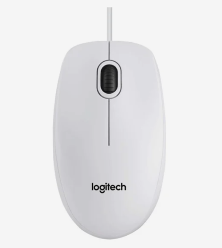 Logitech Mysz przewodowa B100 biała 910-003360