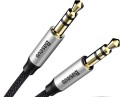 Kabel audio mini jack 3,5mm AUX Baseus Yiven 1m (czarno-srebrny)