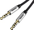 Kabel audio mini jack 3,5mm AUX Baseus Yiven 1m (czarno-srebrny)