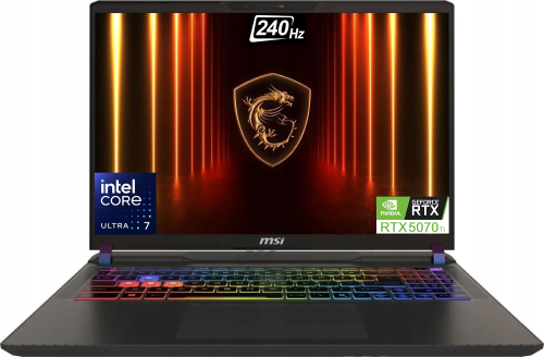 Laptop MSI Vector 16 HX AI 16" QHD+ 240Hz Ultra 7 255HX RTX5070Ti 12GB Win11Home