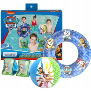 PSI PATROL zestaw do pływania na basen - Piłka Rękawki Koło