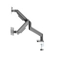 GEMBIRD BIURKOWE RAMIĘ/UCHWYT NA DWA MONITORY (REGULOWANE) 17"-32", OBCIĄŻENIE DO 10KG, KOLOR CZARNY