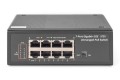 Switch przemysłowy 7-portowy Gigabit PoE+ z 1x PD, IEEE802.3af/at, DIN rail, rozszerzony zakres temp.
