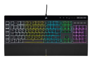 Korsarz | Gumowa kopuła | K55 RGB PRO | Klawiatura do gier | Klawiatura do gier | Światło LED RGB | Stany Zjednoczone | Przewodowe | Czarny