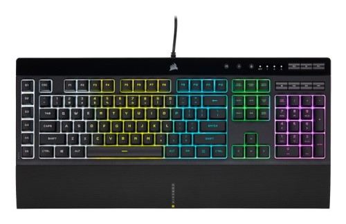 Korsarz | Gumowa kopuła | K55 RGB PRO | Klawiatura do gier | Klawiatura do gier | Światło LED RGB | Stany Zjednoczone | Przewodowe | Czarny