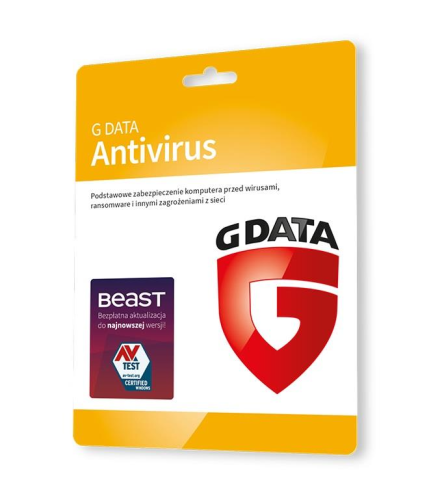 G DATA ANTIVIRUS KARTA KLUCZ - 2 komputery - 12 miesięcy