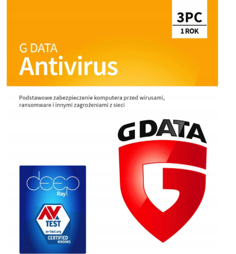 G DATA ANTIVIRUS KARTA KLUCZ - 3 komputery - 12 miesięcy