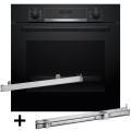 Piekarnik BOSCH HBA514BB3 + prowadnice teleskopowe 1 poziomowe BOSCH HEZ538000