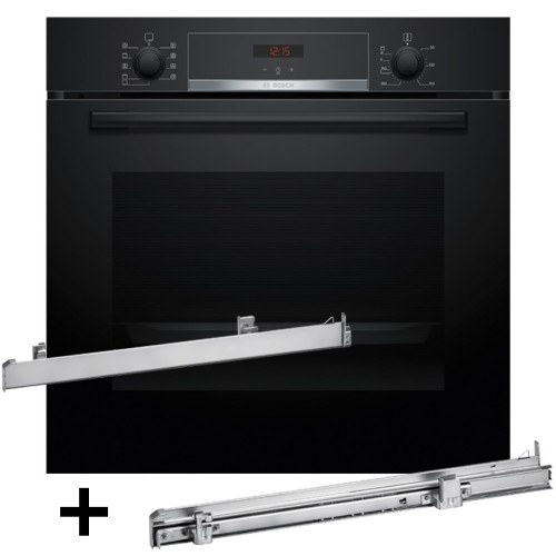 Piekarnik BOSCH HBA514BB3 + prowadnice teleskopowe 1 poziomowe BOSCH HEZ538000