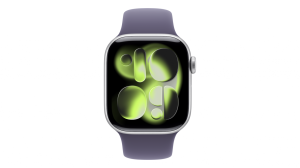 Smartwatch Apple Watch Series 11 GPS+Cellular koperta 42 mm z aluminium w kolorze srebrnym, pasek sportowy w kolorze mlecznego fioletu - rozmiar S/M - MF8H4MP/A