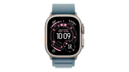 Smartwatch Apple Watch Ultra 3 GPS + Cellular koperta 49 mm z tytanu w kolorze naturalnym, opaska Alpine w kolorze jasnoniebieskim - rozmiar L - MEWP4QP/A