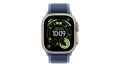 Smartwatch Apple Watch Ultra 3 GPS + Cellular, koperta 49 mm z tytanu w kolorze naturalnym, opaska Trail w kolorze niebieskim/jaskrawoniebieskim - rozmiar M/L - MEWU4QP/A