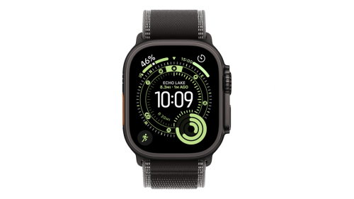 Smartwatch Apple Watch Ultra 3 GPS + Cellular koperta 49 mm z tytanu w kolorze czarnym, opaska Trail w kolorze czarnym/węgla drzewnego - rozmiar S/M - MF1D4QP/A