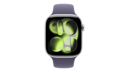 Smartwatch Apple Watch Series 11 GPS+Cellular koperta 46 mm z aluminium w kolorze srebrnym, pasek sportowy w kolorze mlecznego fioletu - rozmiar M/L - MFCR4MP/A