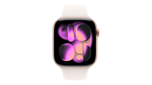 Smartwatch Apple Watch Series 11 GPS+Cellular, koperta 46 mm z aluminium w kolorze różowego złota, pasek sportowy w kolorze łagodnego różu - rozmiar M/L - MFCJ4MP/A