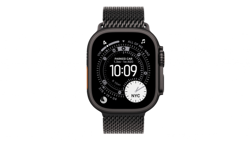 Smartwatch Apple Watch Ultra 3 GPS + Cellular, koperta 49 mm z tytanu w kolorze czarnym, bransoleta mediolańska z tytanu w kolorze czarnym - rozmiar S - MF1N4QP/A