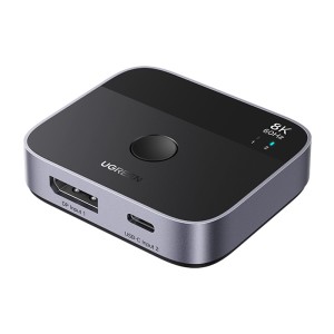 Switch / przełącznik 2w1 DisplayPort + USB-C Ugreen AW701, 2 in 1 out, 8K 60Hz