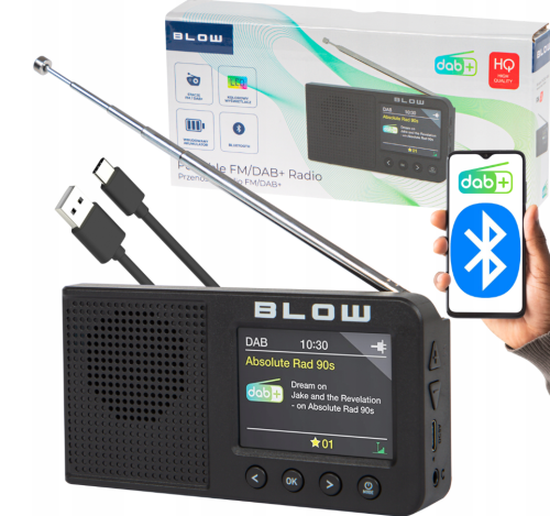 Radio przenośne kuchenne FM/DAB+ BLOW RK3 BT czarne 77-573#