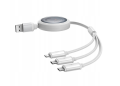 Kabel BASEUS Free2Draw USB-A-microUSB/Lightning/USB-C 1.1m (biały)