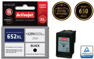 Tusz Activejet 652 XL zamiennik HP 652 F6V25AE; Premium; 20 ml; czarny