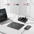 MACLEAN LISTWA ZASILAJĄCA, PRZEDŁUŻACZ 4 GNIAZDA + 3XUSB, 110-240V AC 50/60HZ, 2.1A MAX 2500W, 1,5M, CZARNA MCE392 B