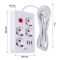 MACLEAN LISTWA ZASILAJĄCA, PRZEDŁUŻACZ 4 GNIAZDA + 3XUSB, 110-240V AC 50/60HZ, 2.1A MAX 2500W, 3M, BIAŁA MCE393 W