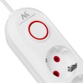 MACLEAN LISTWA ZASILAJĄCA PRZEDŁUŻACZ5 GNIAZD + 3XUSB, 110-240V AC 50/60HZ, 2.1A MAX 2500W, 1,5M, BIAŁA MCE395 W