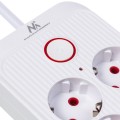 MACLEAN LISTWA ZASILAJĄCA, PRZEDŁUŻACZ 6 GNIAZD + 4XUSB, 110-240V AC 50/60HZ, 2.1A MAX 2500W, 1,5 M, BIAŁA MCE389 W