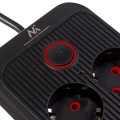 MACLEAN LISTWA ZASILAJĄCA, PRZEDŁUŻACZ 6 GNIAZD + 4XUSB, 110-240V AC 50/60HZ, 2.1A MAX 2500W, 1,5 M, CZARNA MCE389 B