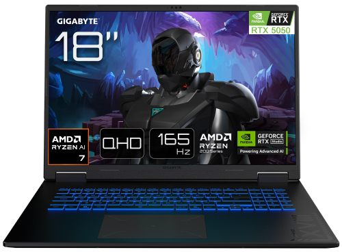 Laptop Gigabyte Gaming A18 3THK3EEC93SD 18''WQXGA 165Hz Ryzen 7 260 RTX 5050 8GB