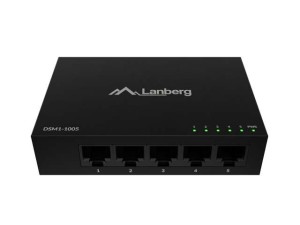 Switch niezarządzalny Lanberg 5x 1GB/s Gigabit Ethernet Desktop 12V (Obudowa metalowa)