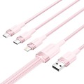 Kabel VENTION CTPPG USB-A-Lightning+USB-C+Micro-USB 1.5m (różowy)