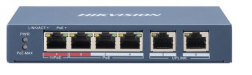 Switch POE Hikvision DS-3E0106HP-E 4-Portowy
