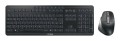 CHERRY Stream desktop ultimate klawiatura Dołączona myszka Dom/Biuro USB + RF Wireless + Bluetooth QWERTZ Niemiecki Czarny