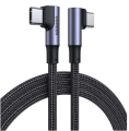 Kabel UGREEN US335 USB-C-USB-C 1m kątowy 100W (czarny)