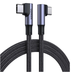 Kabel UGREEN US335 USB-C-USB-C 1m kątowy 100W (czarny)