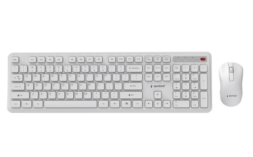 GEMBIRD BEZPRZEWODOWY ZESTAW KLAWIATURY + MYSZ SLIM PRO BUSINESS NA BIURKO,BIAŁY, UKŁAD US