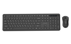 GEMBIRD BEZPRZEWODOWY ZESTAW KLAWIATURY + MYSZ SLIM PRO BUSINESS NA BIURKO, CZARNY, UKŁAD RU