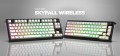 HATOR Skyfall Wireless 100 klawiatura Gaming USB + RF Wireless + Bluetooth QWERTY US English Czarny, Biały