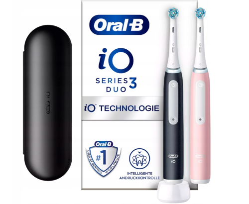Zestaw szczoteczek Oral-B iO Series 3N Dwupak Matt Black + Blush Pink