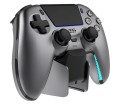 Deltaco Gaming GAM-199-STEELGRAY kontroler gier Szary, Metaliczny, Stal Bluetooth/USB Gamepad PlayStation 5, Android, iOS