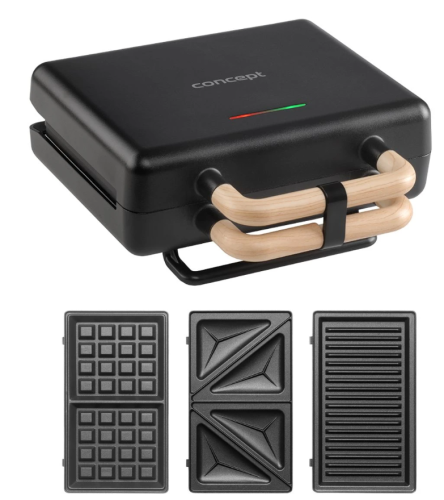 Concept Opiekacz do kanapek 3w1 płytki wymienne 800 W czarny SV3091