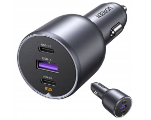 Ładowarka samochodowa UGREEN EC705 130W 2x USB-C+USB (czarna) 35025